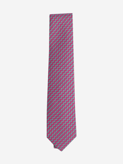 Grey and magenta silk tie Scarves Hermes 