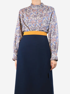 APOF Multicolour corduroy frill-collar paisley shirt - size M