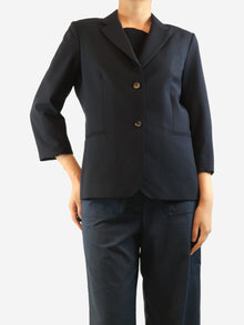 Navy wool-blend blazer - size UK 16 Coats & Jackets The Row 