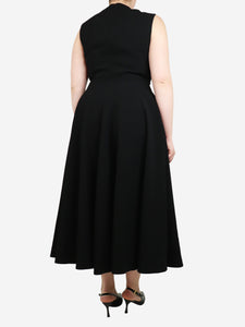 Emilia Wickstead Black crepe maxi dress - size UK 14