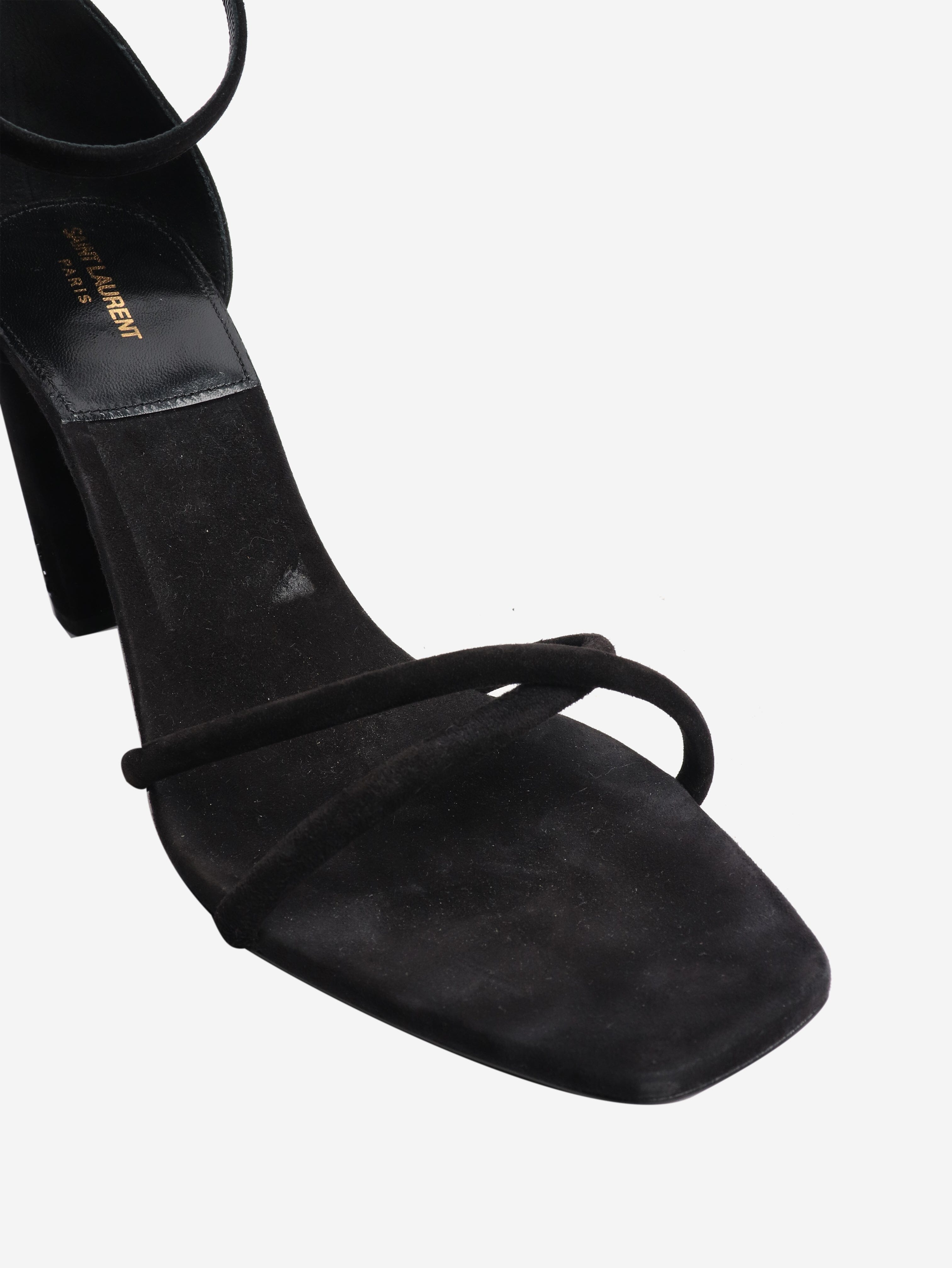Black suede sandal heels - size EU 40.5 Heels Saint Laurent 