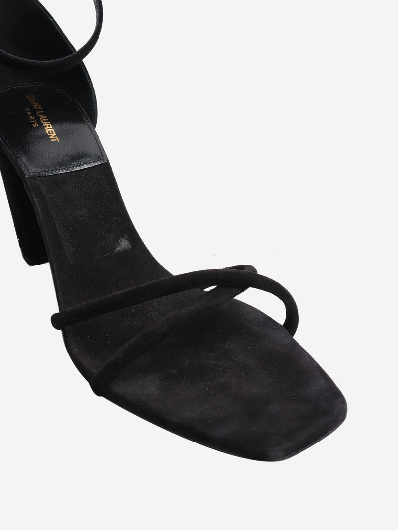 Black suede sandal heels - size EU 40.5 Heels Saint Laurent 