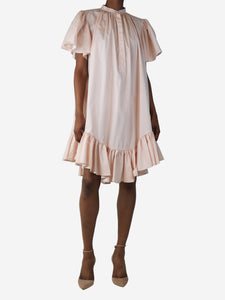 Alexander Mcqueen Light pink ruffled midi dress - size UK 8