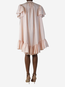 Alexander Mcqueen Light pink ruffled midi dress - size UK 8