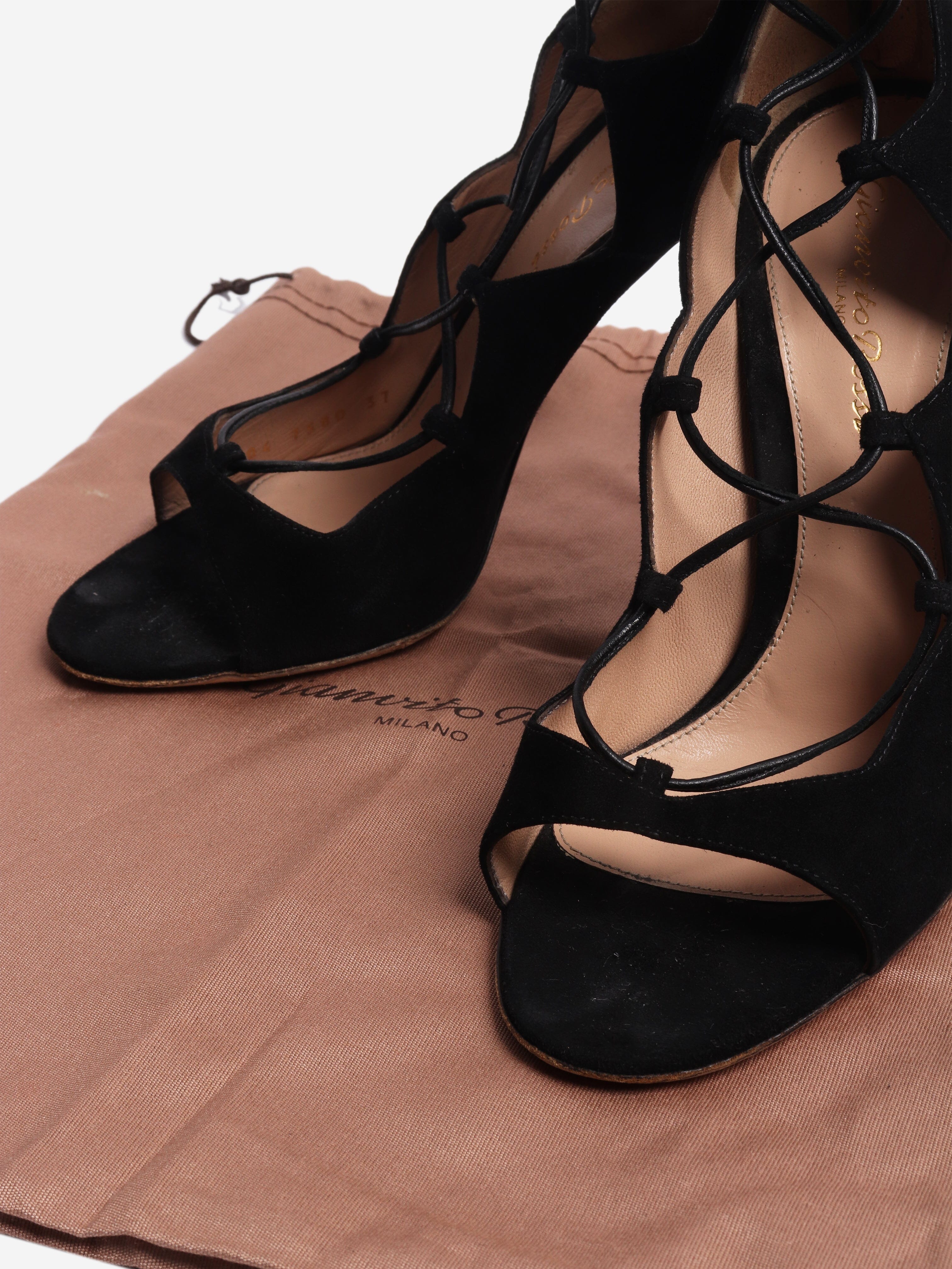 Black lace up heels - size EU 37 (UK 4) Heels Gianvito Rossi 