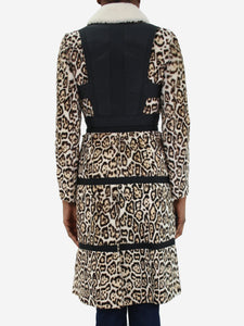 Burberry Brown leopard-print shearling coat - size IT 36
