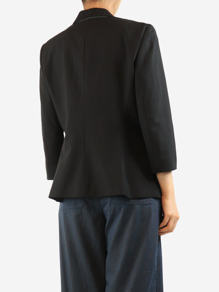 Black wool-blend blazer - size UK 16 alternate image