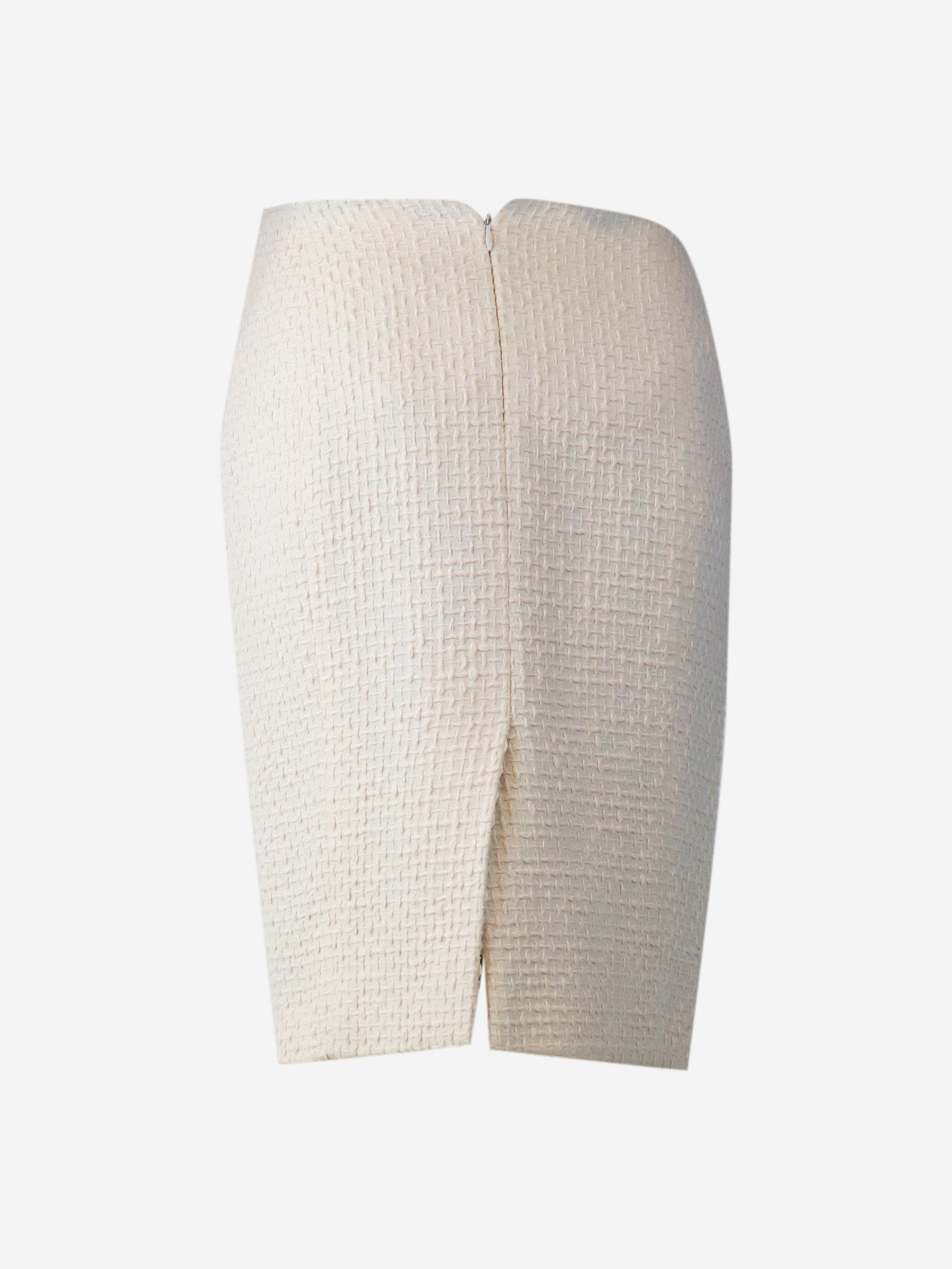 Cream tweed skirt - size UK 8 Skirts Chanel 