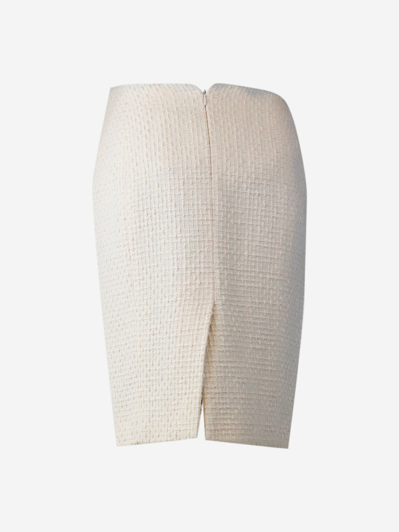 Cream tweed skirt - size UK 8 Skirts Chanel 