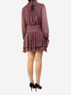Purple printed mini dress - size UK 10 Dresses Paige 