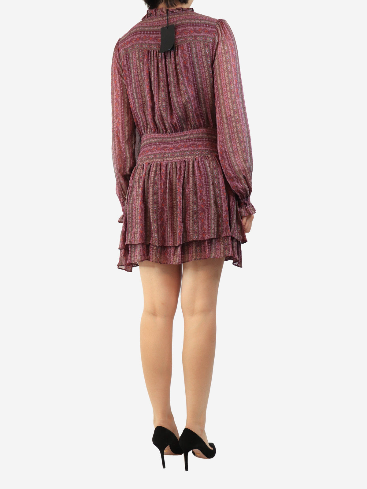 Purple printed mini dress - size UK 10 Dresses Paige 