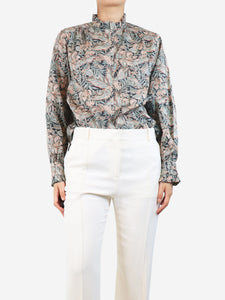 APOF Multicolour frill-collar foliage shirt - size M