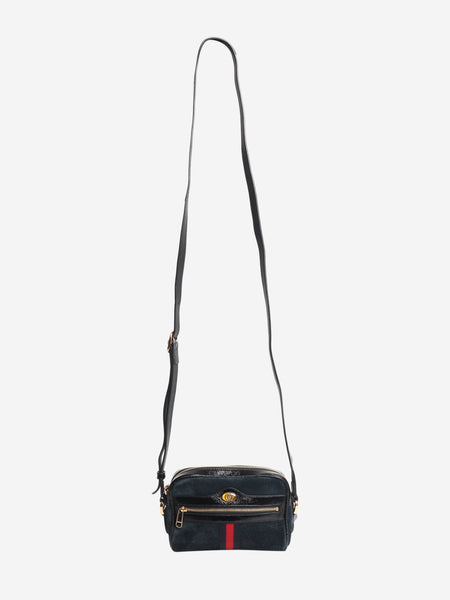 Navy suede Ophidia crossbody bag alternate image
