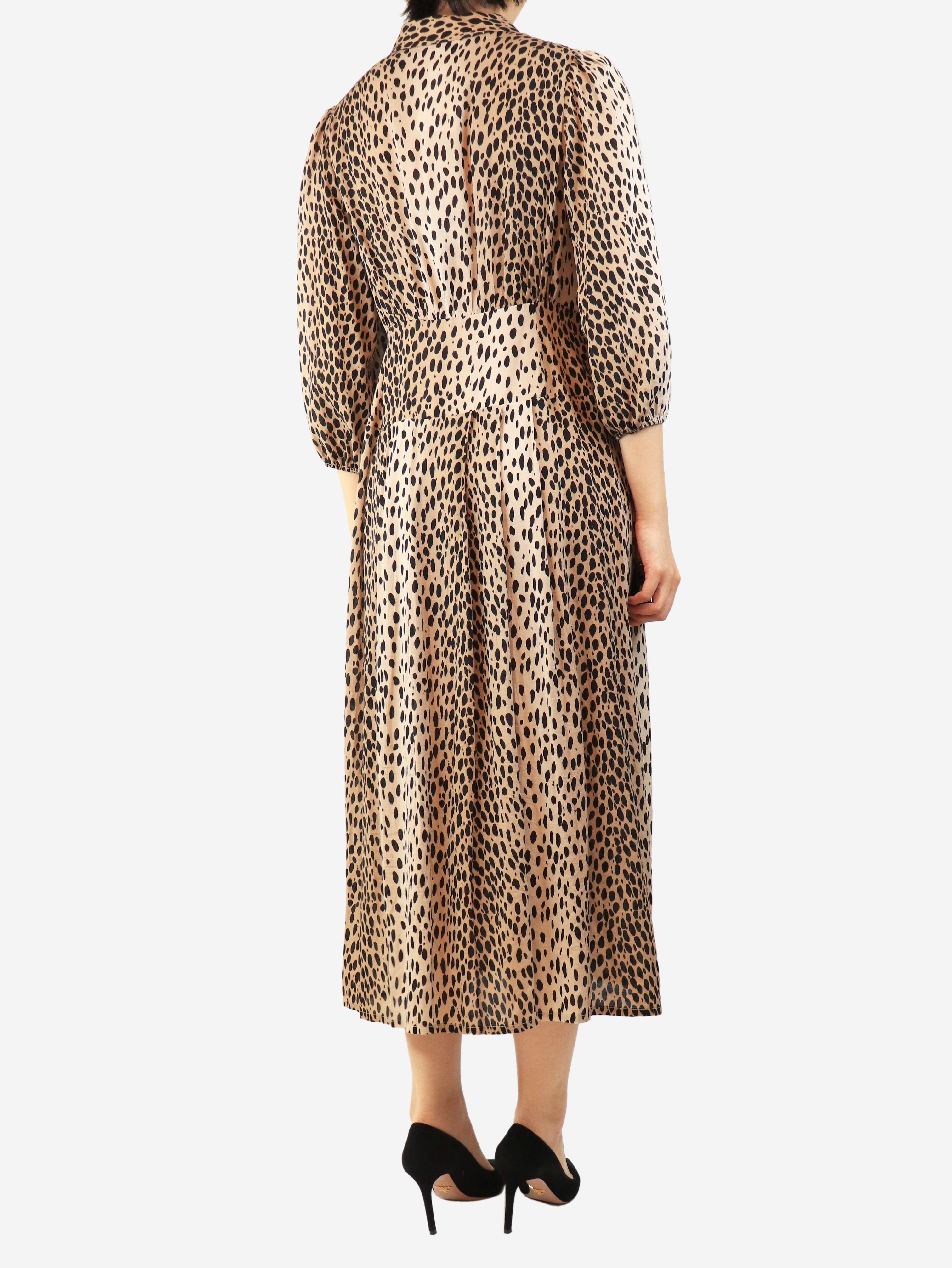 Brown cheetah-print midi dress - size UK 10 Dresses Rixo 