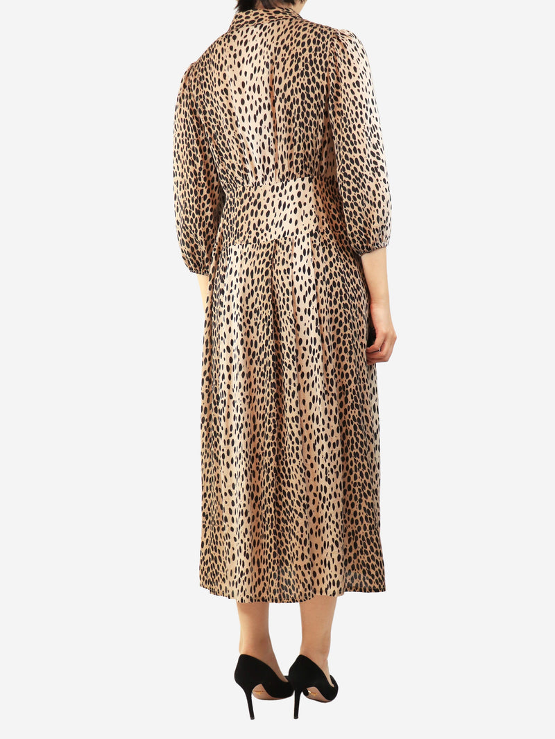 Brown cheetah-print midi dress - size UK 10 Dresses Rixo 