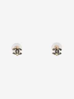 Gold CC lucite stud earrings Earrings Chanel 