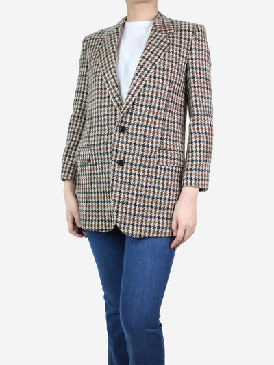 Brown tweed single breasted blazer - size UK 10 Coats & Jackets Celine 