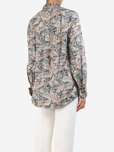 APOF Multicolour frill-collar foliage shirt - size M