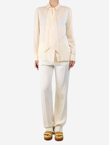 Celine Cream crepe trousers - size UK 10