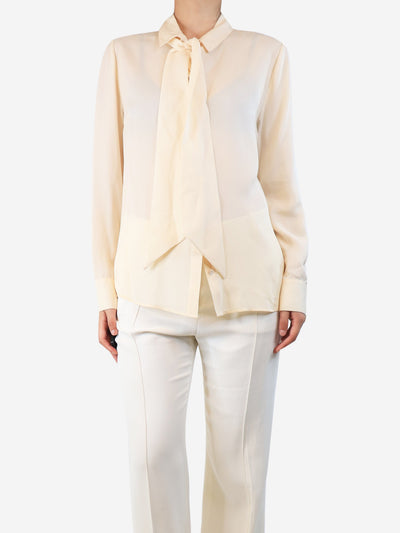 Cream silk crepe shirt - size M Tops Frame 