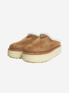 Brown Suede slippers - size EU 38.5 Flat Shoes Prada 