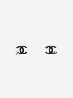 Gold and black CC four-leaf clover earrings Earrings Chanel 