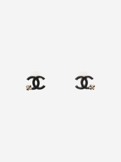 Gold and black CC four-leaf clover earrings Earrings Chanel 
