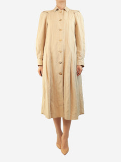 Neutral heavyweight linen shirt dress - size UK 10 Dresses Masscob 
