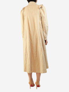 Neutral heavyweight linen shirt dress - size UK 10 Dresses Masscob 