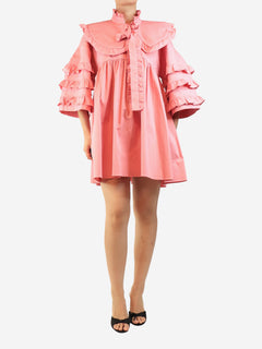 Pink ruffle-sleeved mini dress - size L Dresses Kika Vargas 