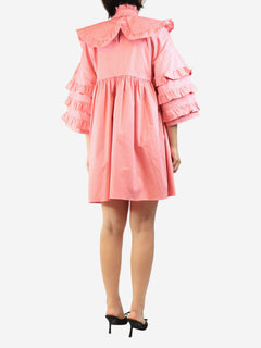 Pink ruffle-sleeved mini dress - size L Dresses Kika Vargas 