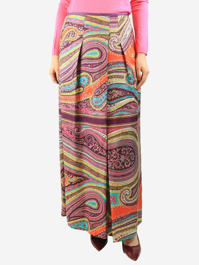 Purple silk paisley maxi skirt - size UK 12 Skirts Etro 