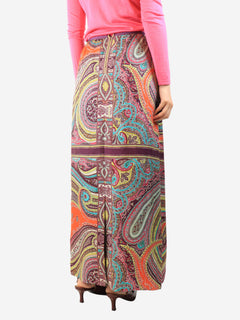 Purple silk paisley maxi skirt - size UK 12 Skirts Etro 