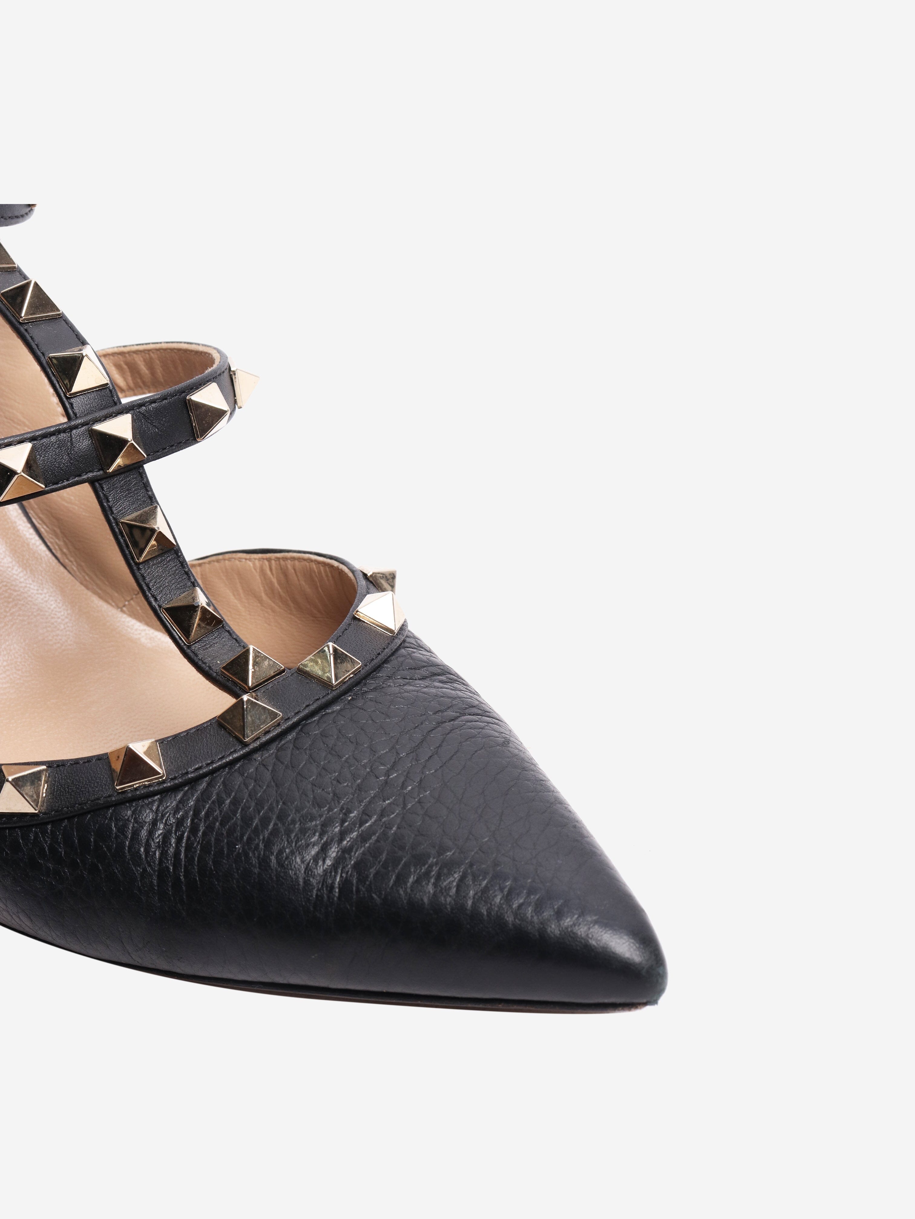 Black Rockstud leather pumps - size EU 41 Heels Valentino 