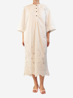 White broderie anglaise midi dress - size L