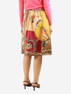 Multicolour printed A-line cotton skirt - size UK 14 Skirts Etro 