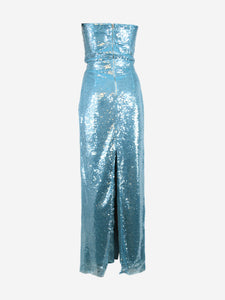 New Arrivals Blue strapless sequin midi dress - size UK 8