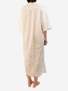 White broderie anglaise midi dress - size L