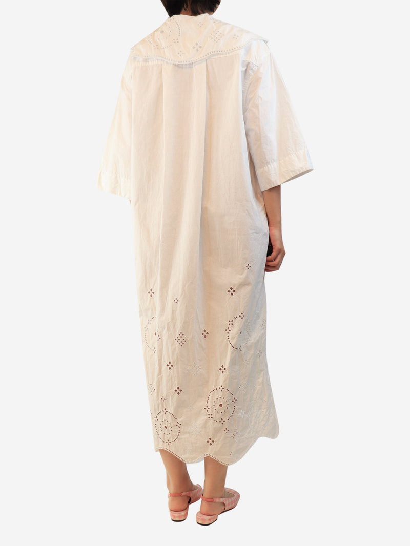 White broderie anglaise midi dress - size L