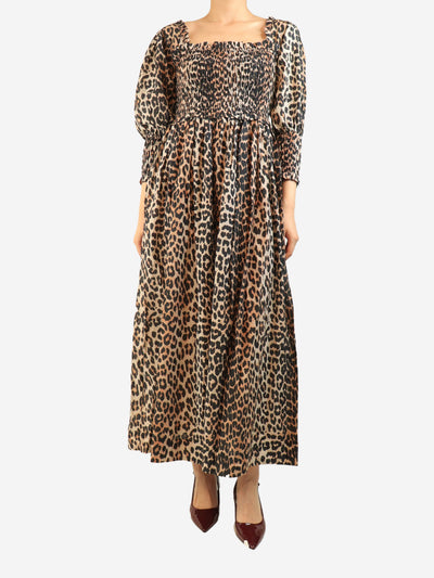Brown leopard maxi dress - size UK 8 Dresses Ganni 