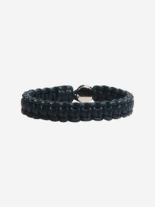 Hermes Navy leather braid bracelet