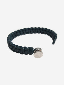 Hermes Navy leather braid bracelet