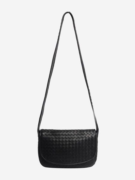 Black Intrecciato leather flap bag alternate image