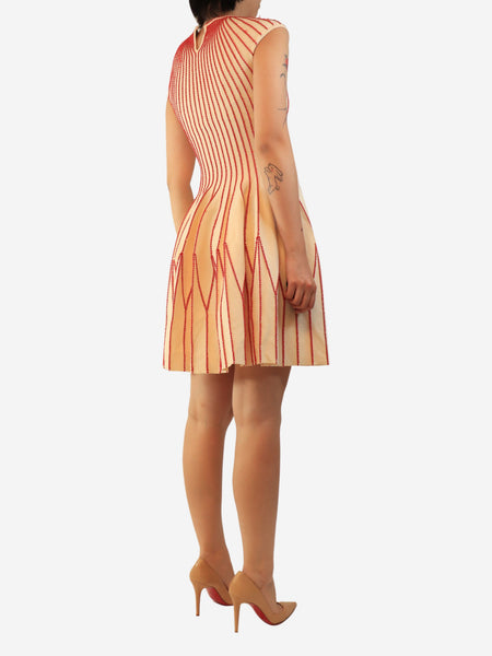 Cream and red sleeveless A-line dress - size M alternate image