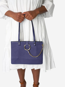 Chloe Blue Faye tote leather bag - size