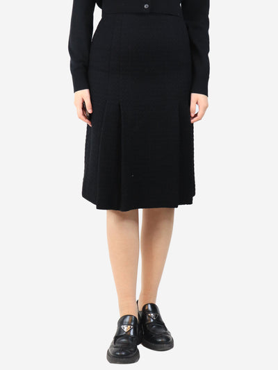 Black tweed midi skirt - size UK 8 Skirts Chanel Boutique 