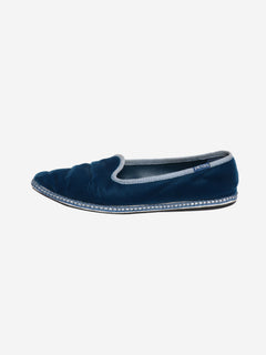 Blue velvet slippers - size EU 39.5 Flat Shoes Prada 