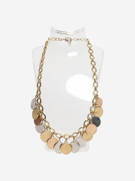 Gold coin charm necklace product image