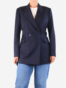 Gabriela Hearst Navy blue double-breasted wool jacket - size UK 12