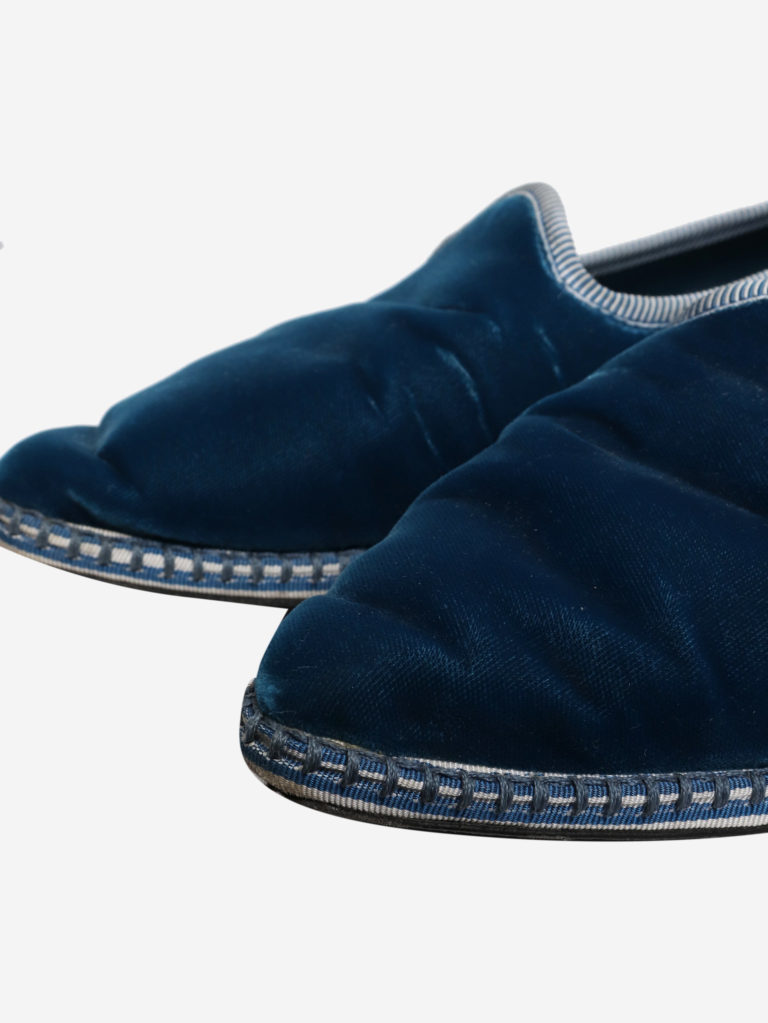 Blue velvet slippers - size EU 39.5 Flat Shoes Prada 